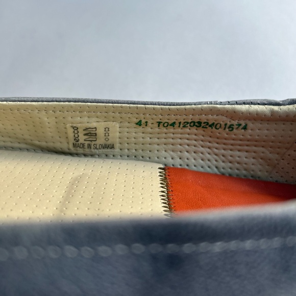 Ecco Grey Blue Leather Rubber Outsole Flats size EUR 41, US 10.5 - Picture 13 of 16